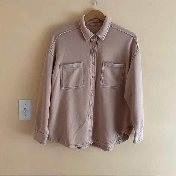 Aerie Lumberjane Fleece Shirt Woman Small Brown Long Sleeve Boxy Comfy Boxy 2023 - Picture 2 of 14